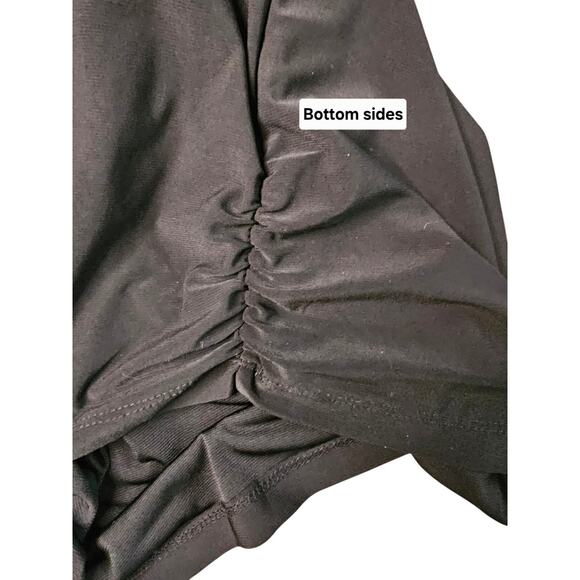 PerSeption Concept Black Blouse Cutout Sleeves Sz L - Picture 4 of 9